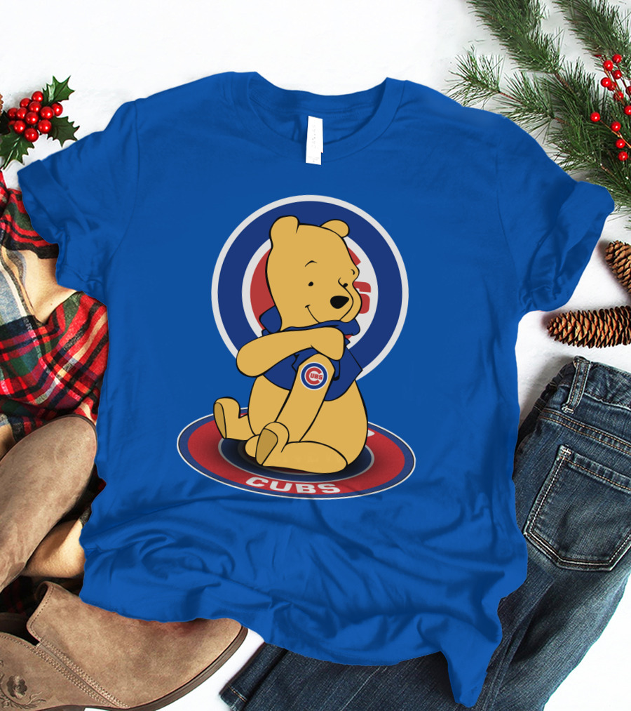 Chicago Cubs Pooh Bear Crossover Logo T-Shirt