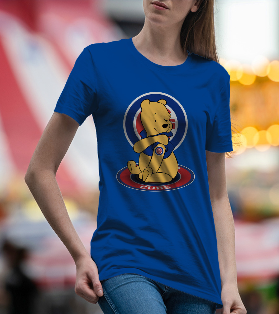 Chicago Cubs Pooh Bear Crossover Logo T-Shirt