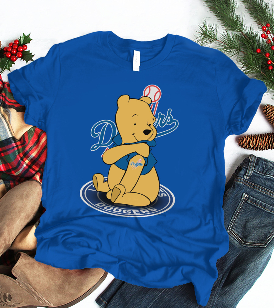 Dodgers Baseball Winnie The Pooh Los Angeles Dodgers T-Shirt