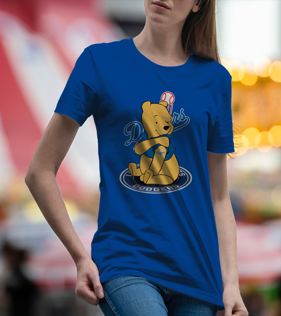 Dodgers Baseball Winnie The Pooh Los Angeles Dodgers T-Shirt
