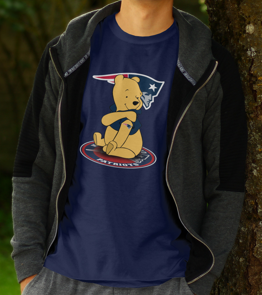 New England Patriots Winnie The Pooh Logo With Patriots Emblem T-Shirt