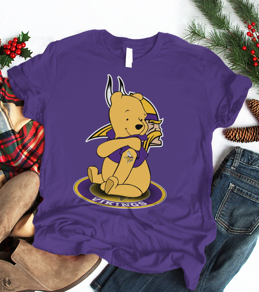 Winnie The Pooh Minnesota Vikings Crossover Fans T-Shirt