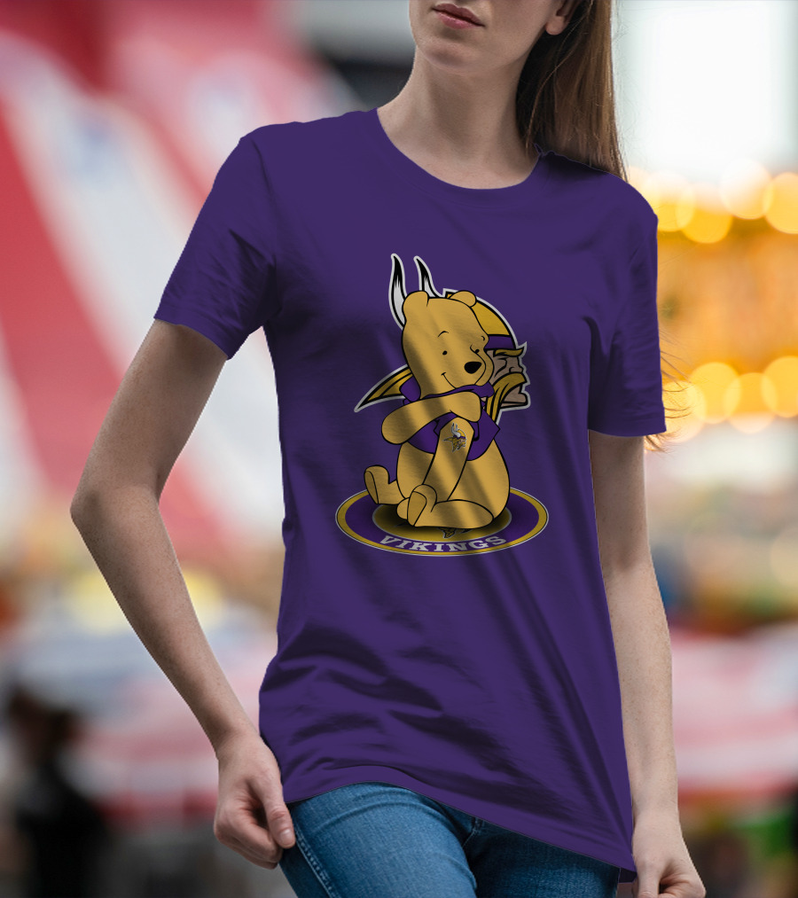 Winnie The Pooh Minnesota Vikings Crossover Fans T-Shirt