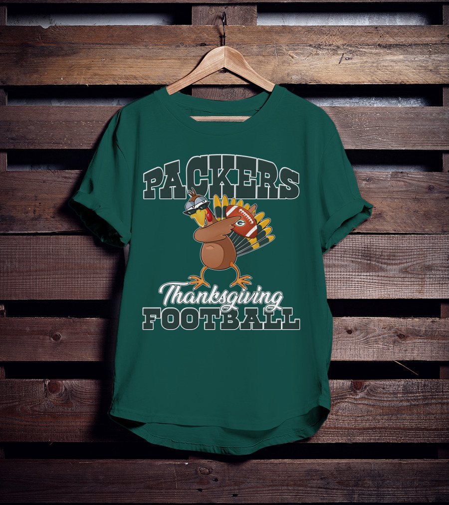 Packers Thanksgiving Football Turkey With Sunglasses T-Shirt