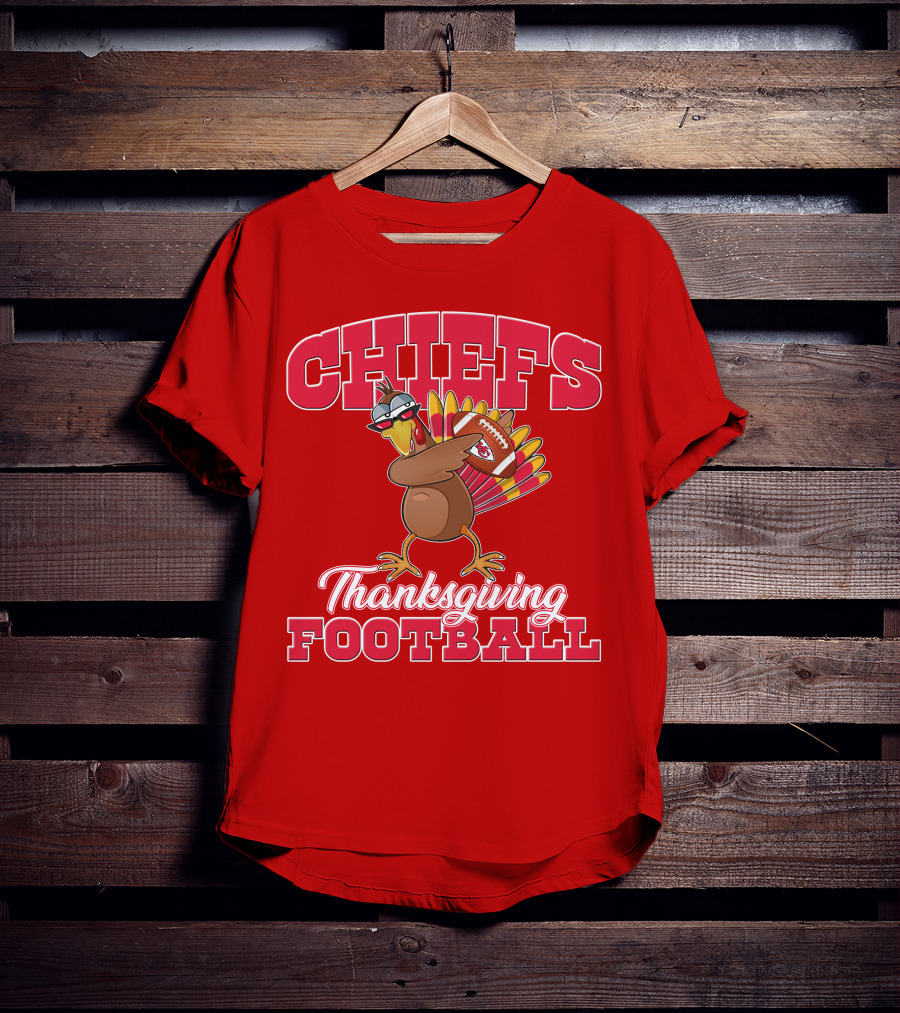 Chiefs Thanksgiving Football Turkey Holding Football T-Shirt