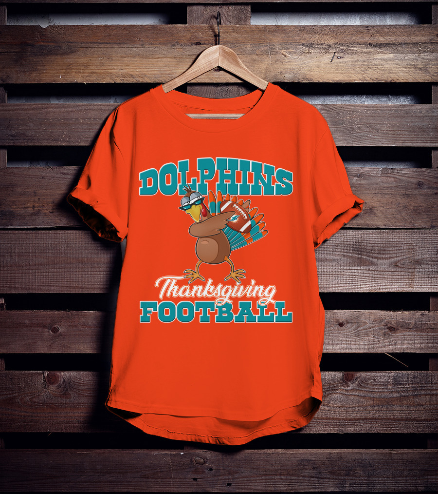 Dolphins Thanksgiving Football Turkey T-Shirt
