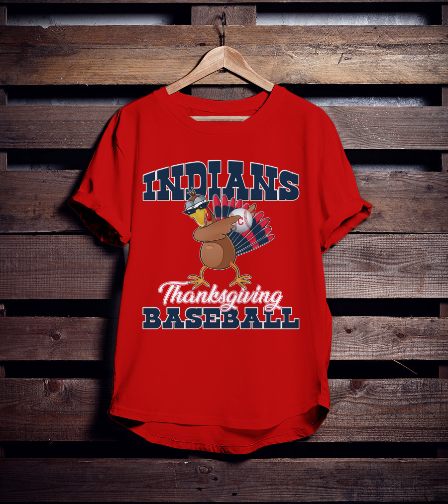 Indians Thanksgiving Baseball Turkey T-Shirt