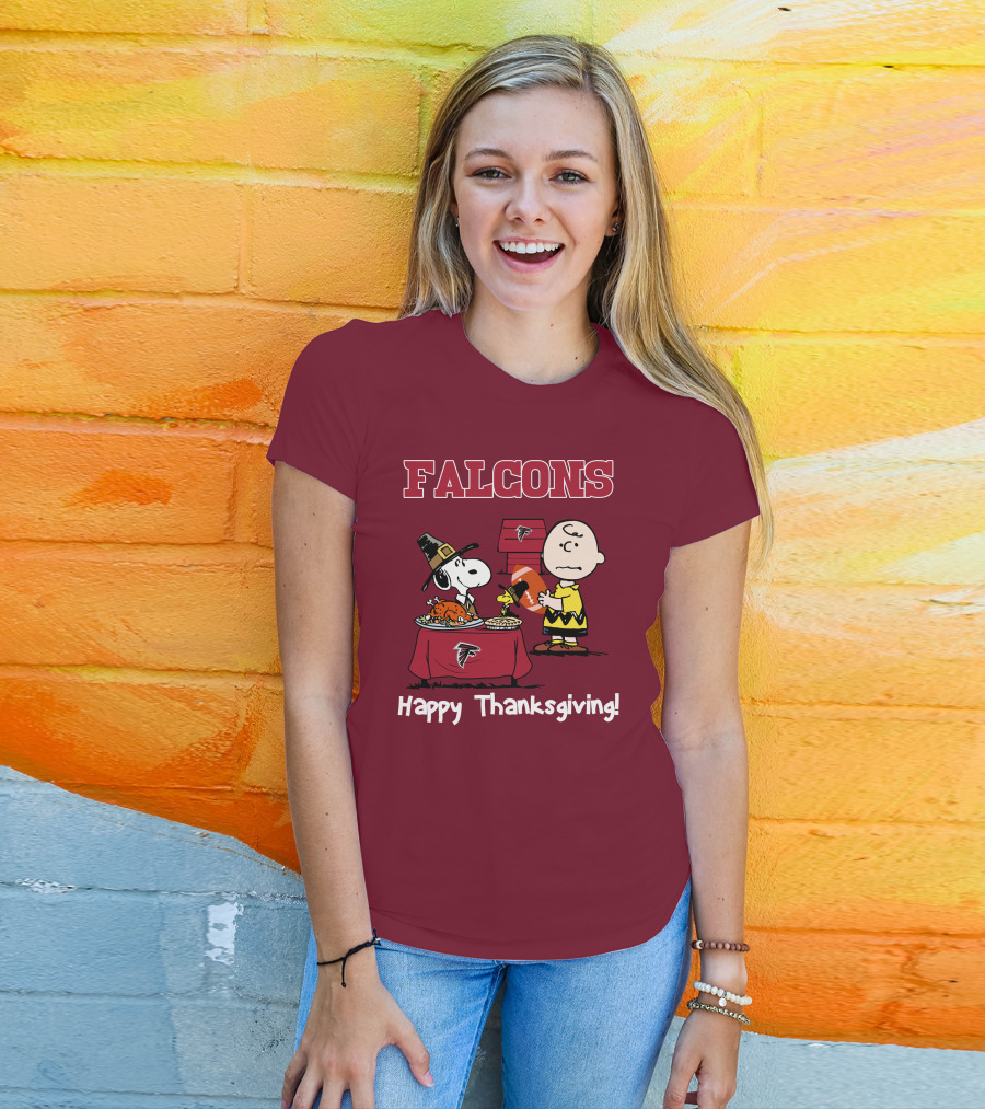Falcons Snoopy Charlie Brown Thanksgiving Football Peanuts T-Shirt