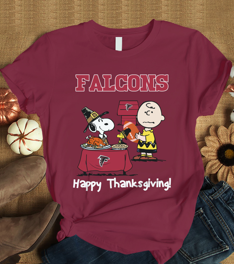 Falcons Snoopy Charlie Brown Thanksgiving Football Peanuts T-Shirt