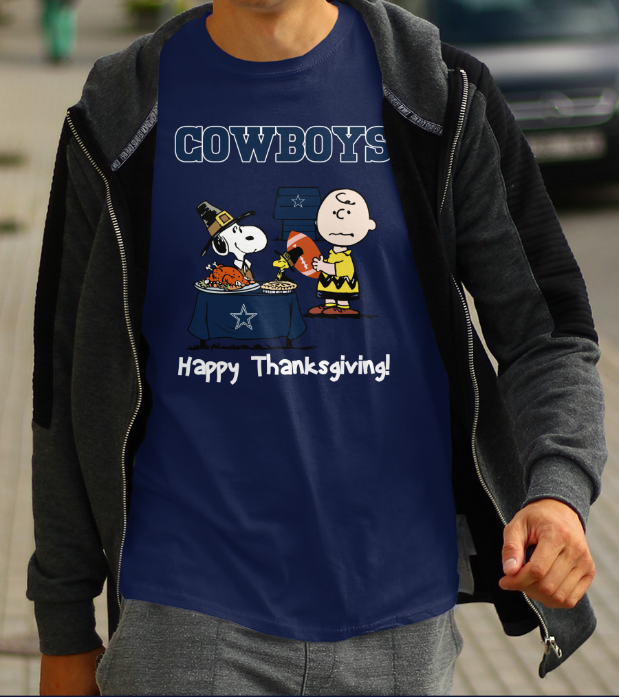 Dallas Cowboys Snoopy Charlie Brown Happy Thanksgiving T-Shirt