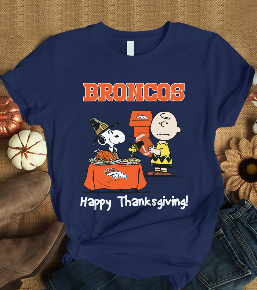 Broncos Snoopy Charlie Brown Thanksgiving T-Shirt