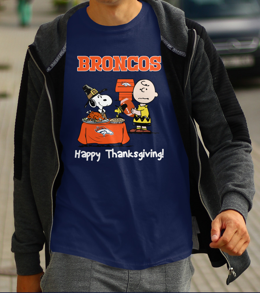 Broncos Snoopy Charlie Brown Thanksgiving T-Shirt