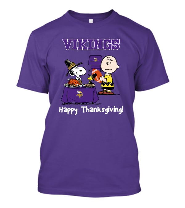 Vikings Snoopy Charlie Brown Thanksgiving Football Minnesota T-Shirt