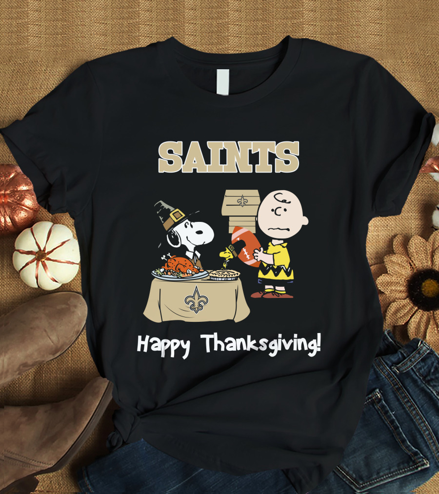 SAINTS New Orleans Happy Thanksgiving Snoopy T-Shirt