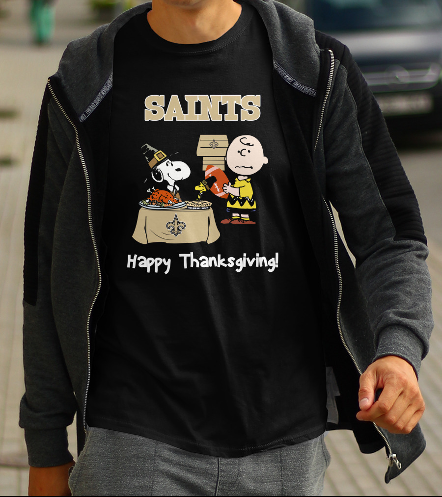 SAINTS New Orleans Happy Thanksgiving Snoopy T-Shirt