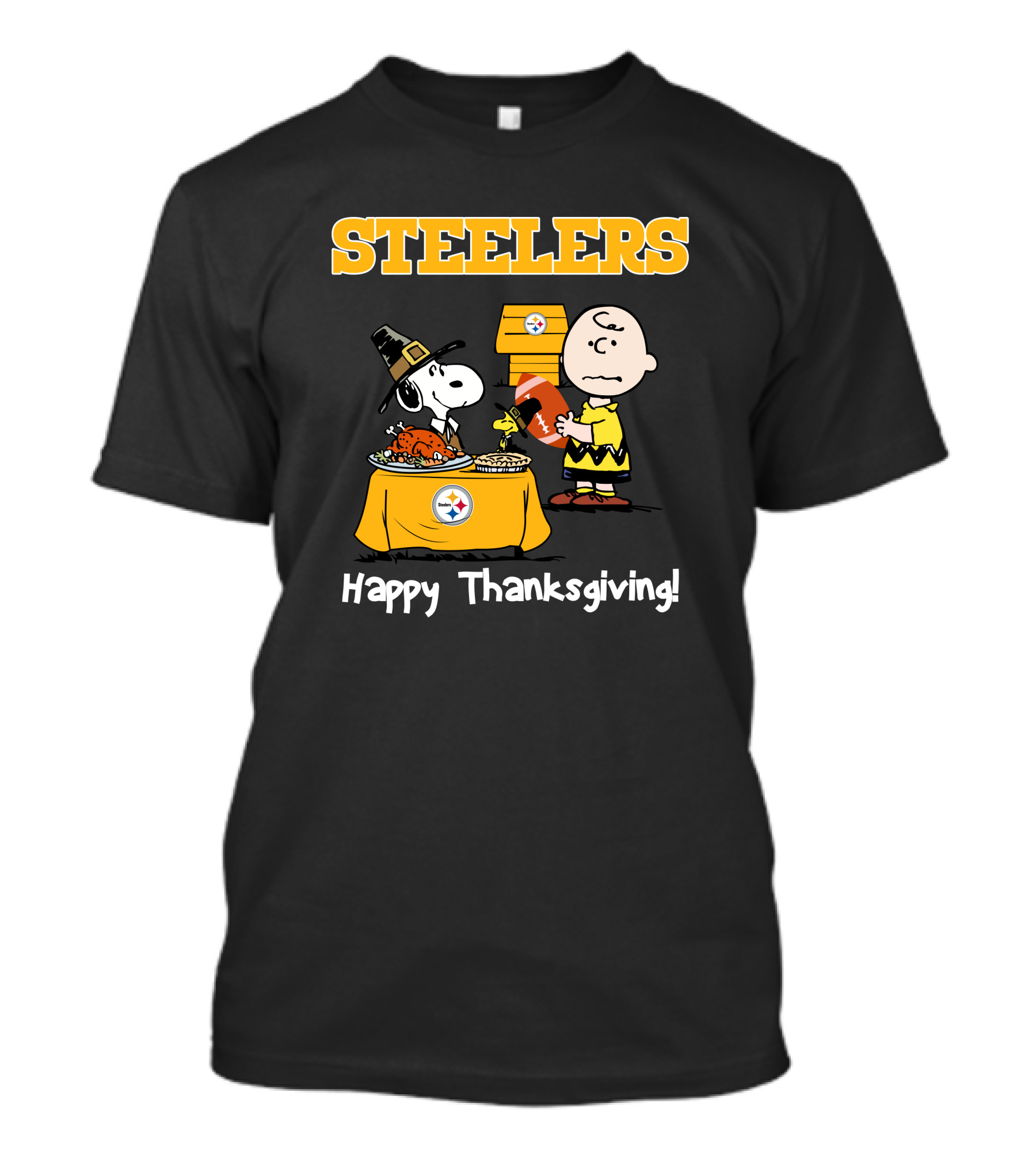 Steelers Snoopy Charlie Brown Happy Thanksgiving T-Shirt