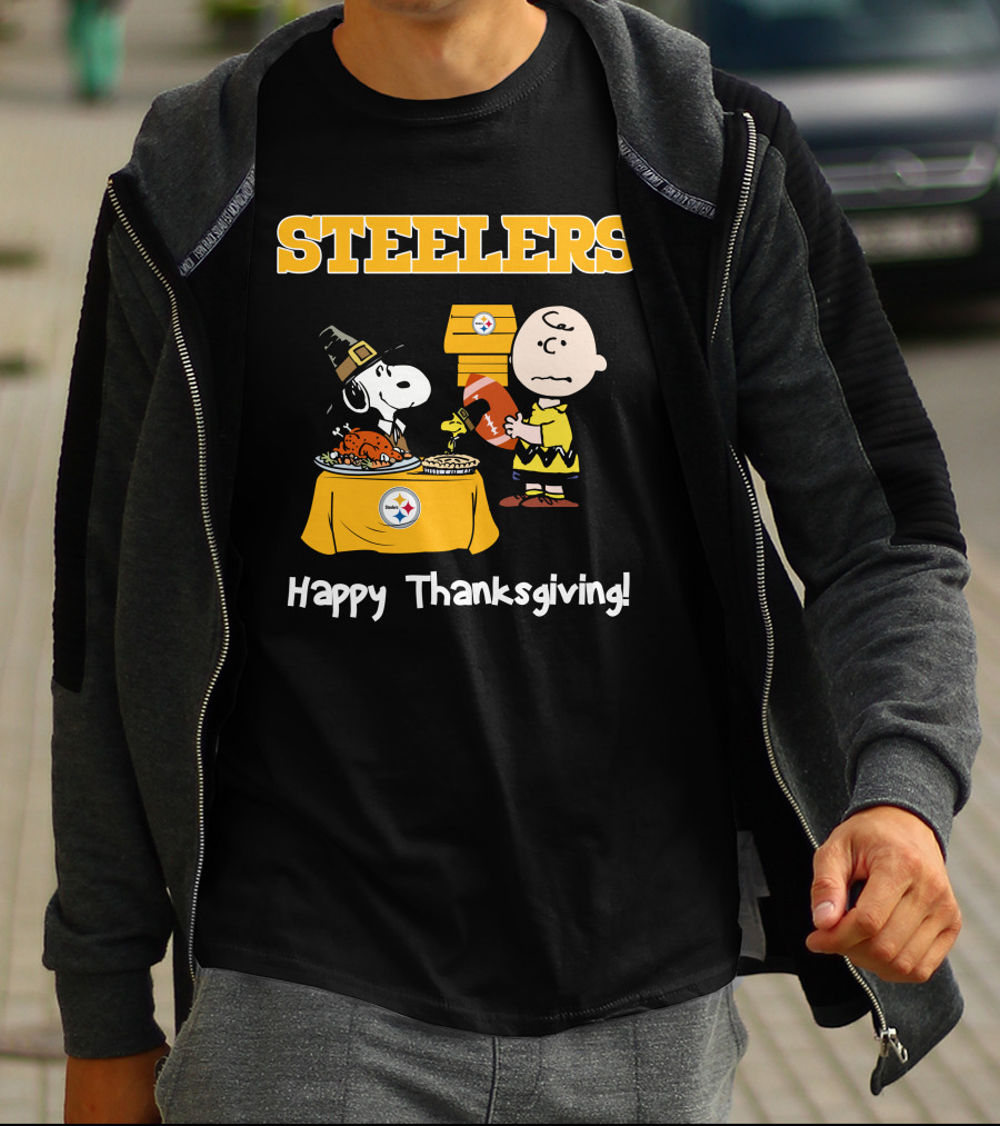 Steelers Snoopy Charlie Brown Happy Thanksgiving T-Shirt