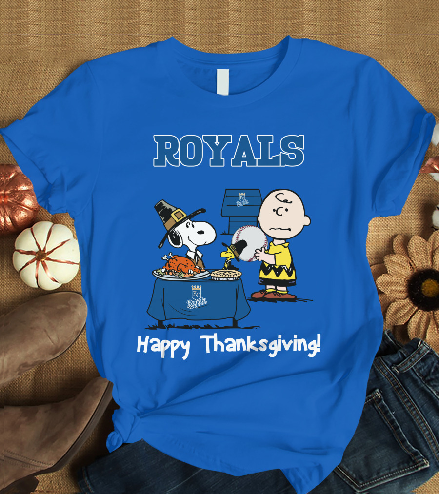 Royals Snoopy Charlie Brown Happy Thanksgiving T-Shirt