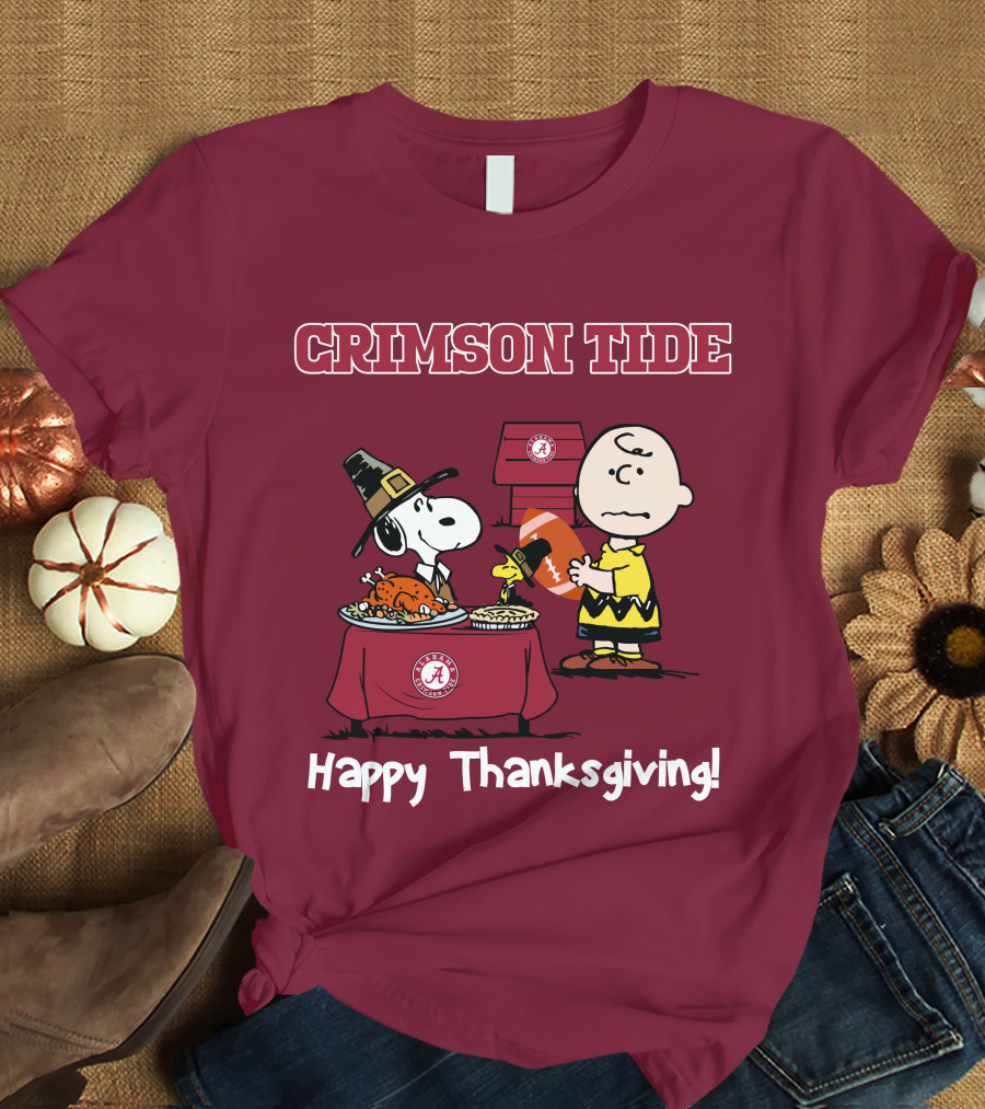 Crimson Tide Snoopy And Charlie Brown Thanksgiving T-Shirt