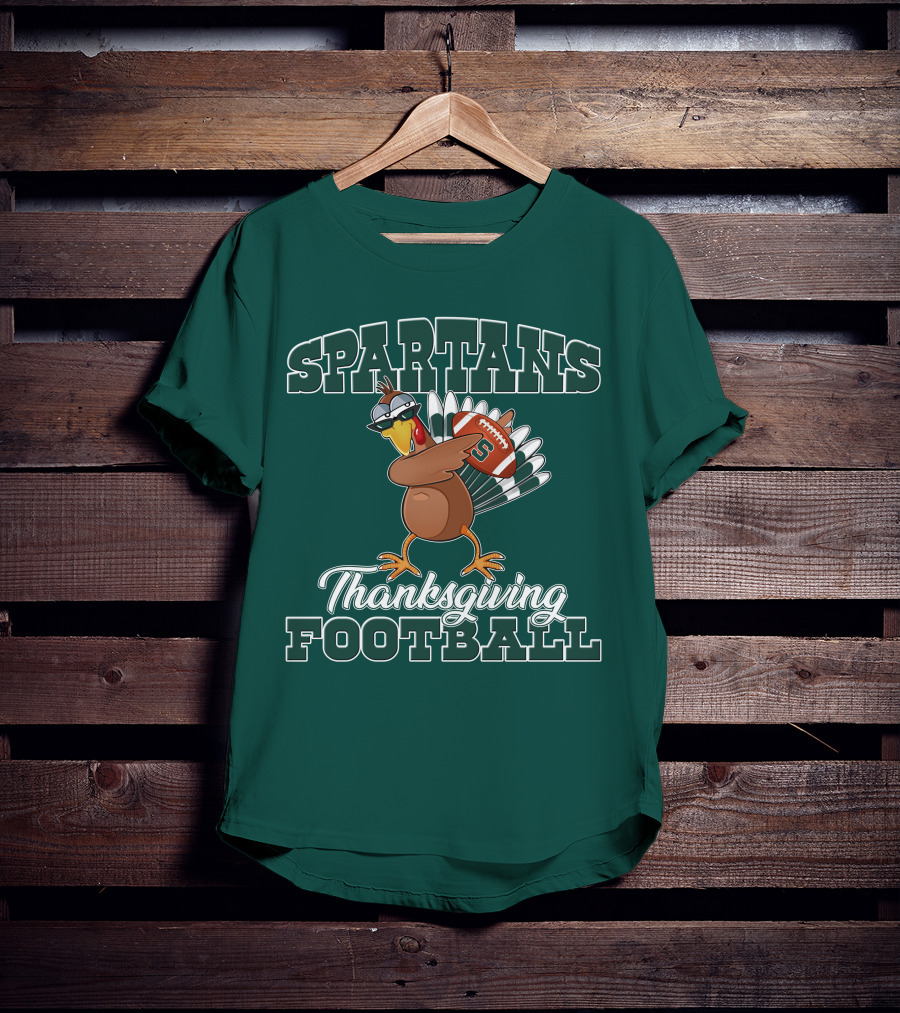 Spartans Thanksgiving Football Turkey Michigan State T-Shirt