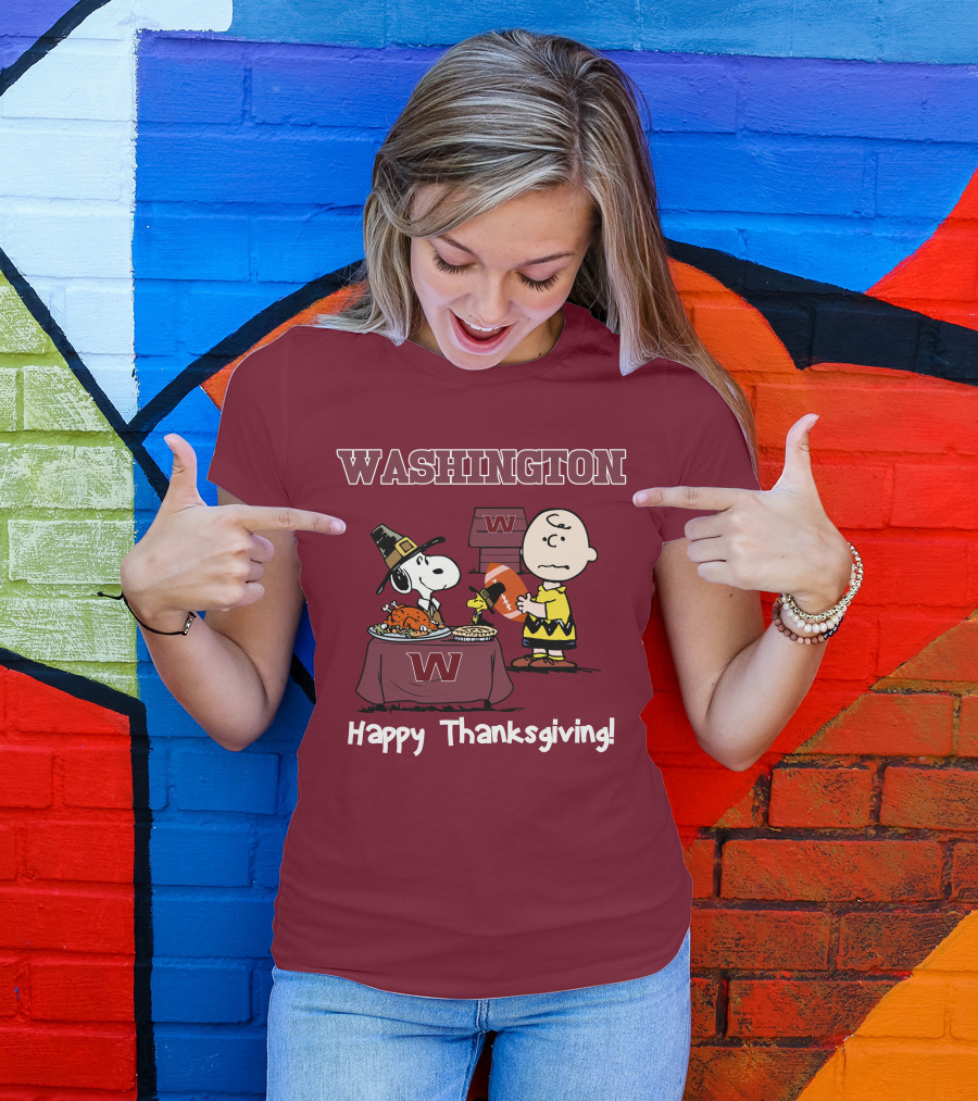 Washington Snoopy Thanksgiving Football Charlie Brown T-Shirt