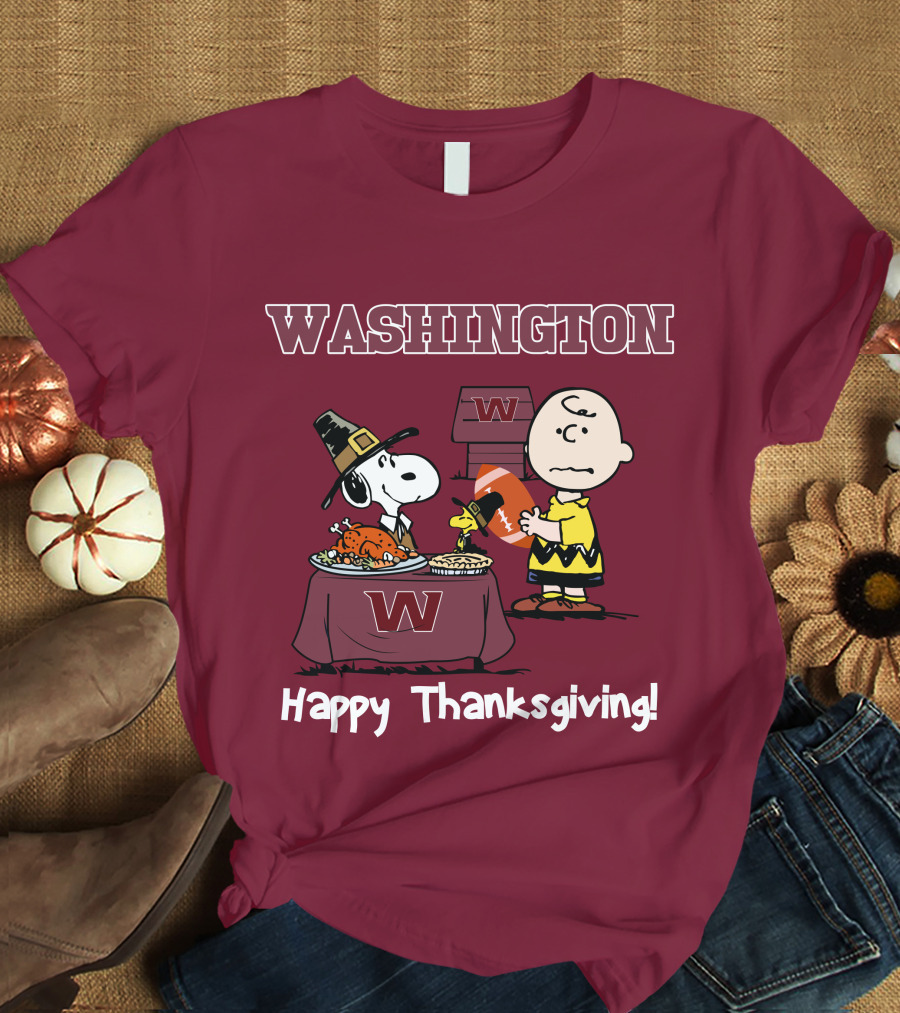 Washington Snoopy Thanksgiving Football Charlie Brown T-Shirt