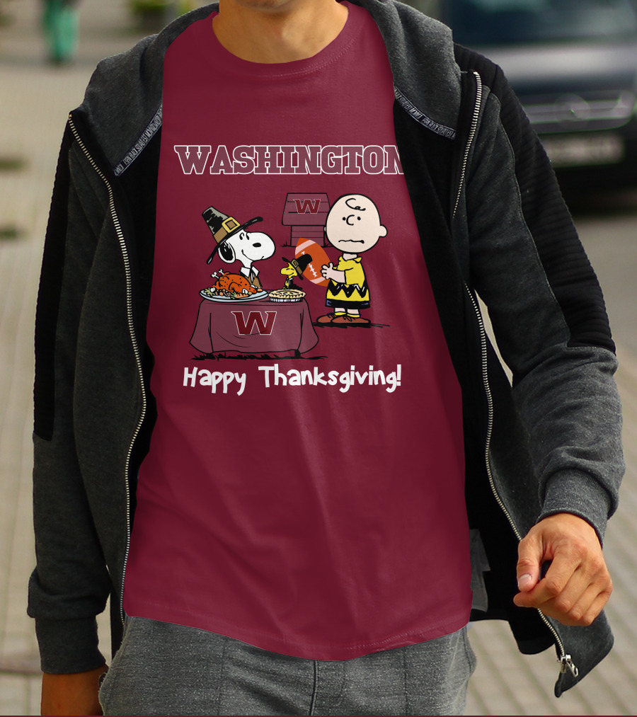 Washington Snoopy Thanksgiving Football Charlie Brown T-Shirt