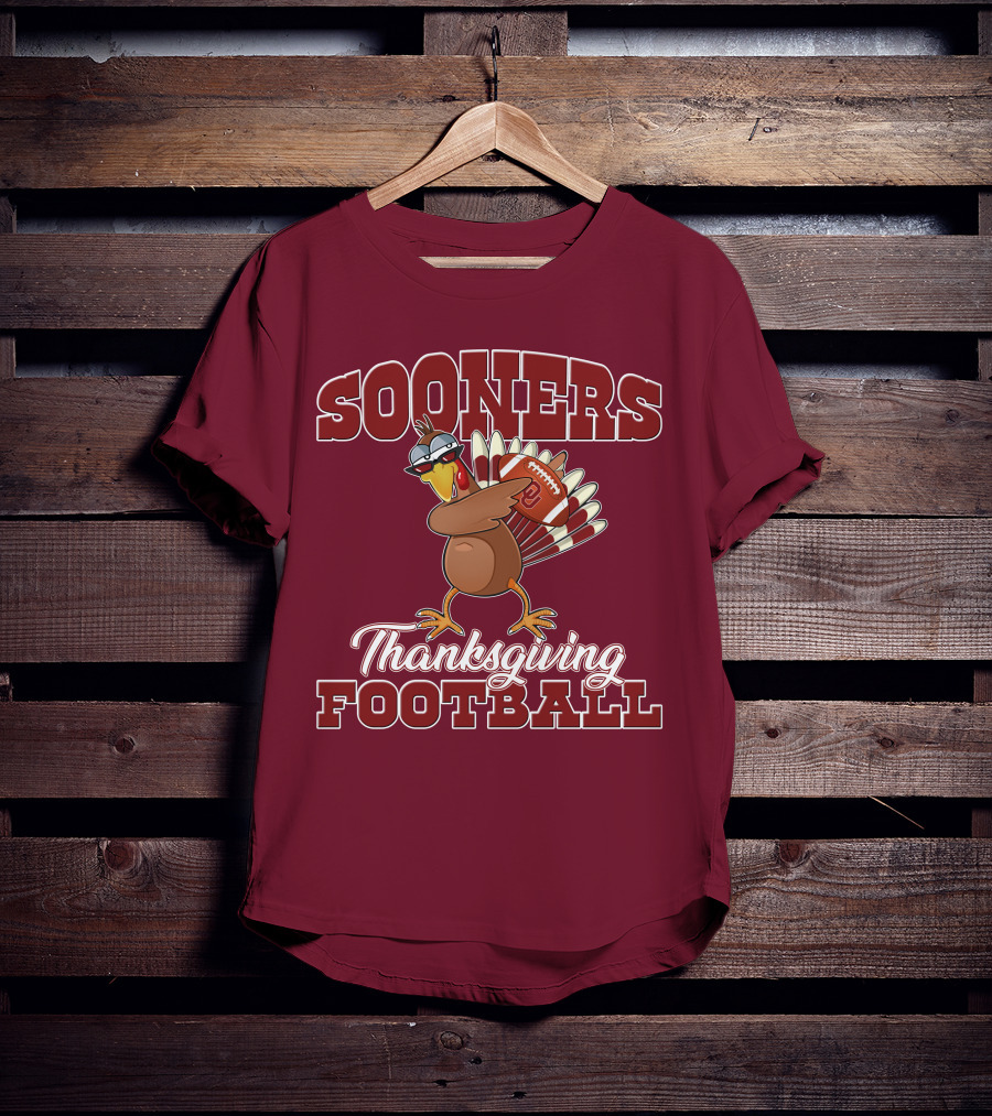 Sooners Thanksgiving Football Turkey In Sunglasses T-Shirt