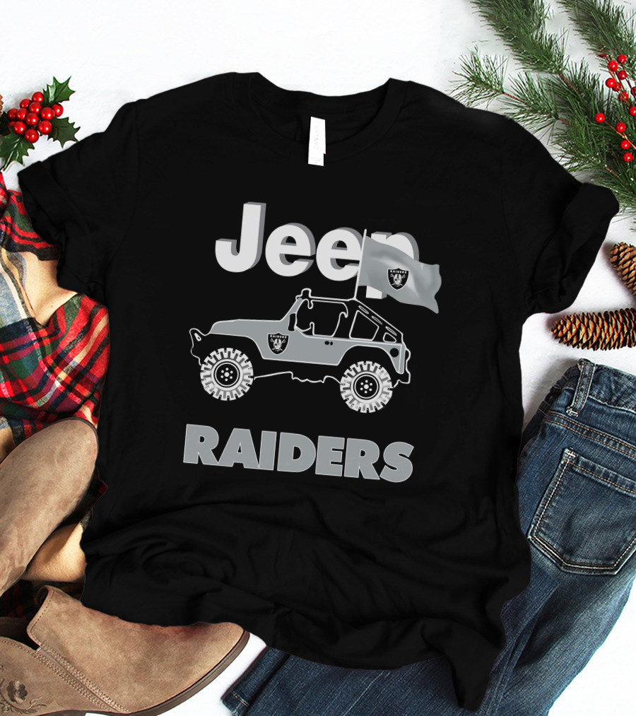 Las Vegas Raiders Jeep Flag Adventure T-Shirt