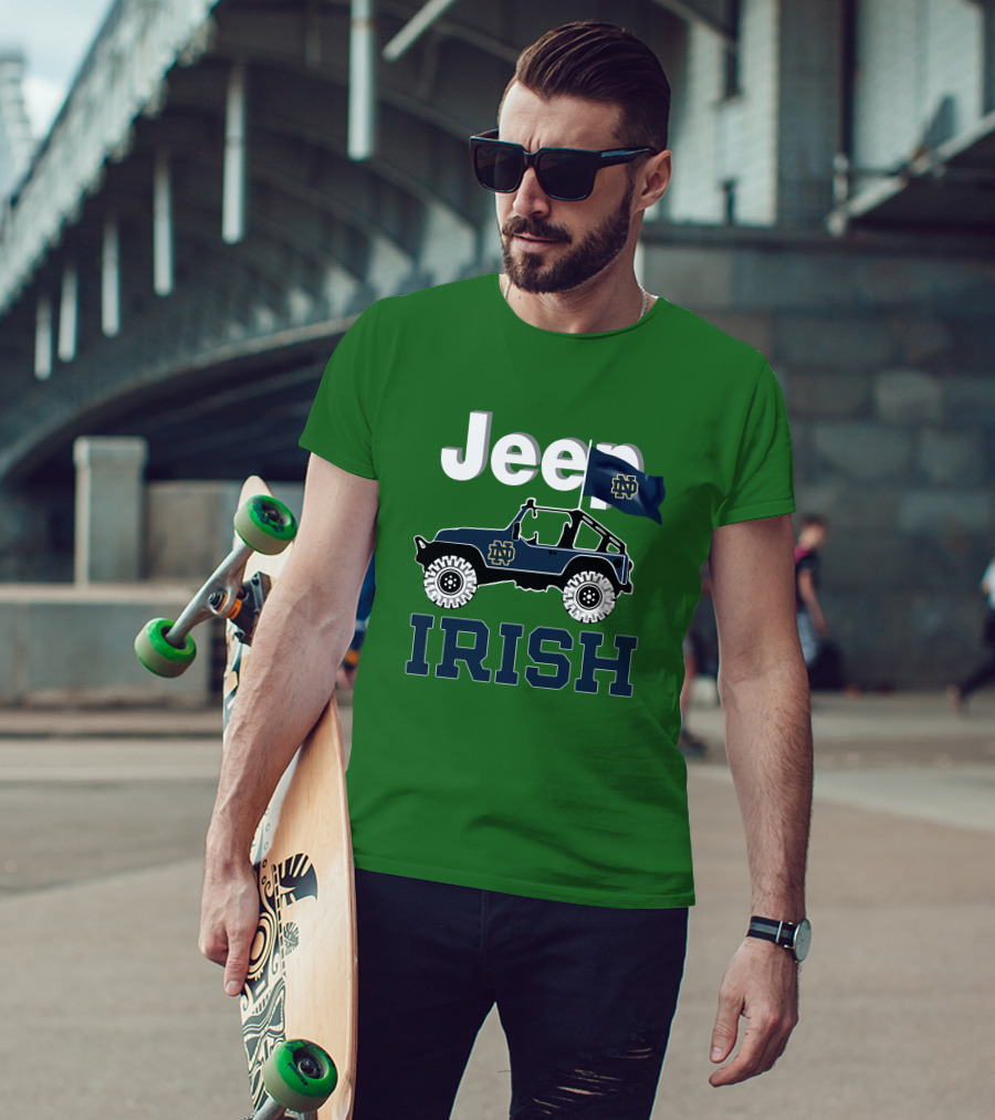 Jeep Notre Dame Fighting Irish Flag T-Shirt