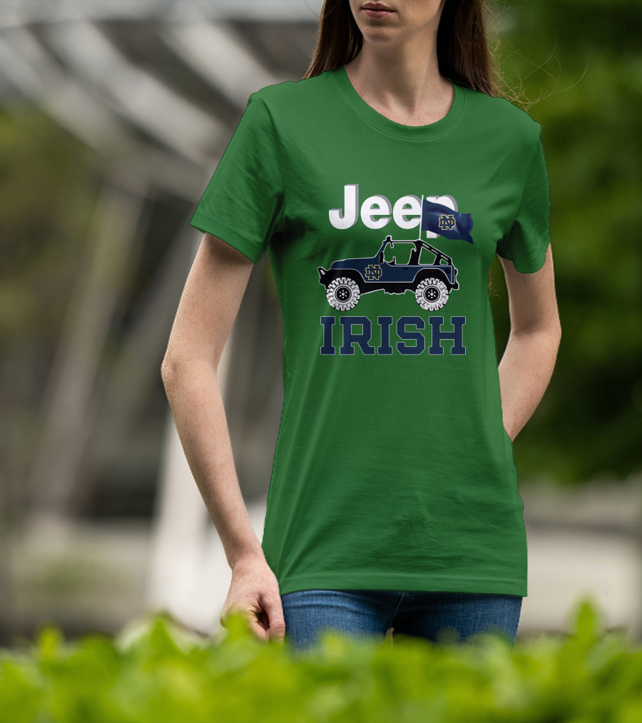 Jeep Notre Dame Fighting Irish Flag T-Shirt