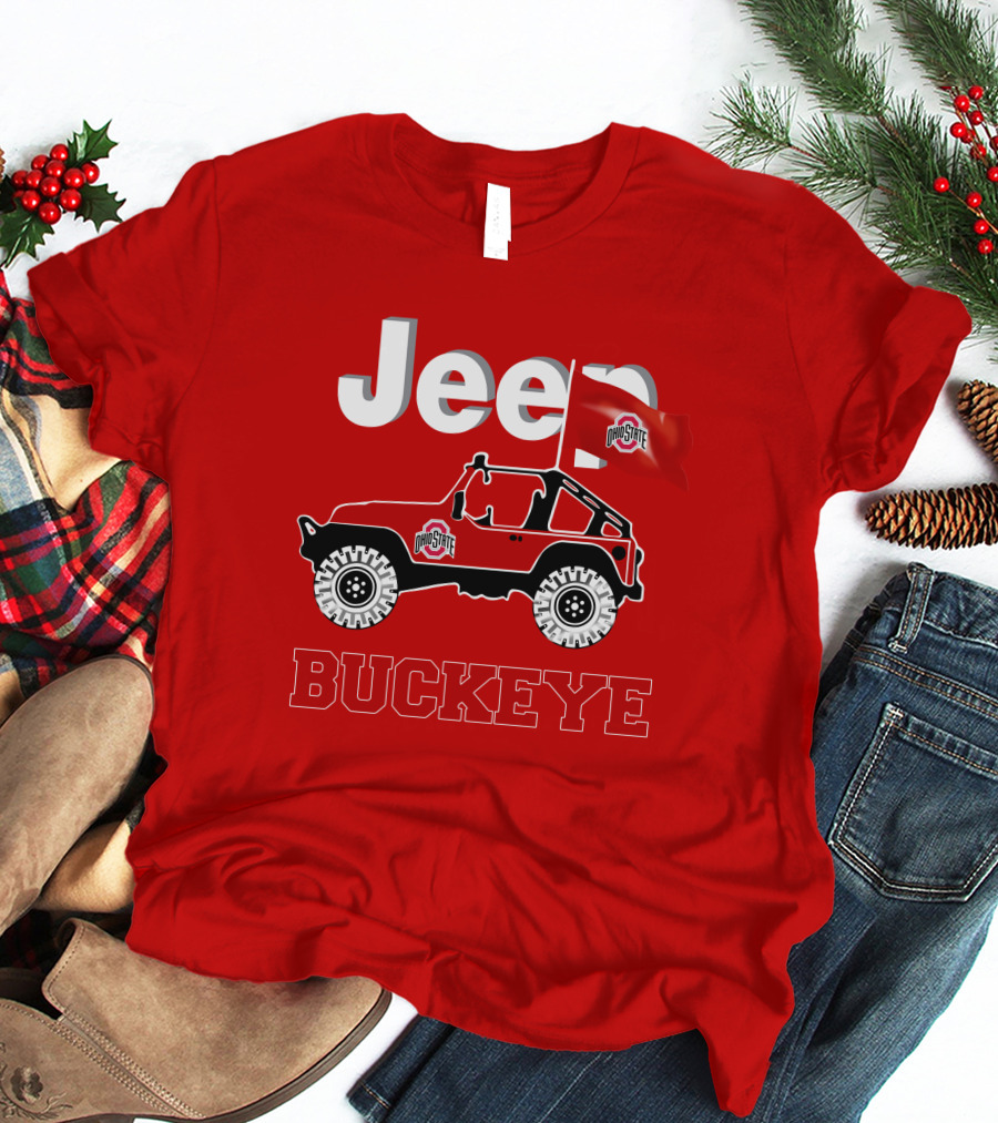 Jeep Ohio State Buckeye Red Flag Adventure T-Shirt