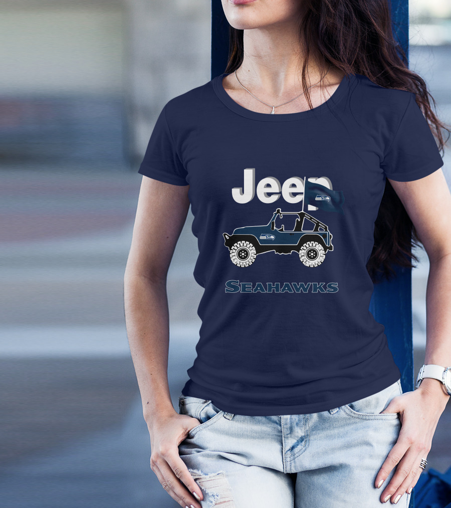 Jeep Seattle Seahawks Graphic Flag T-Shirt