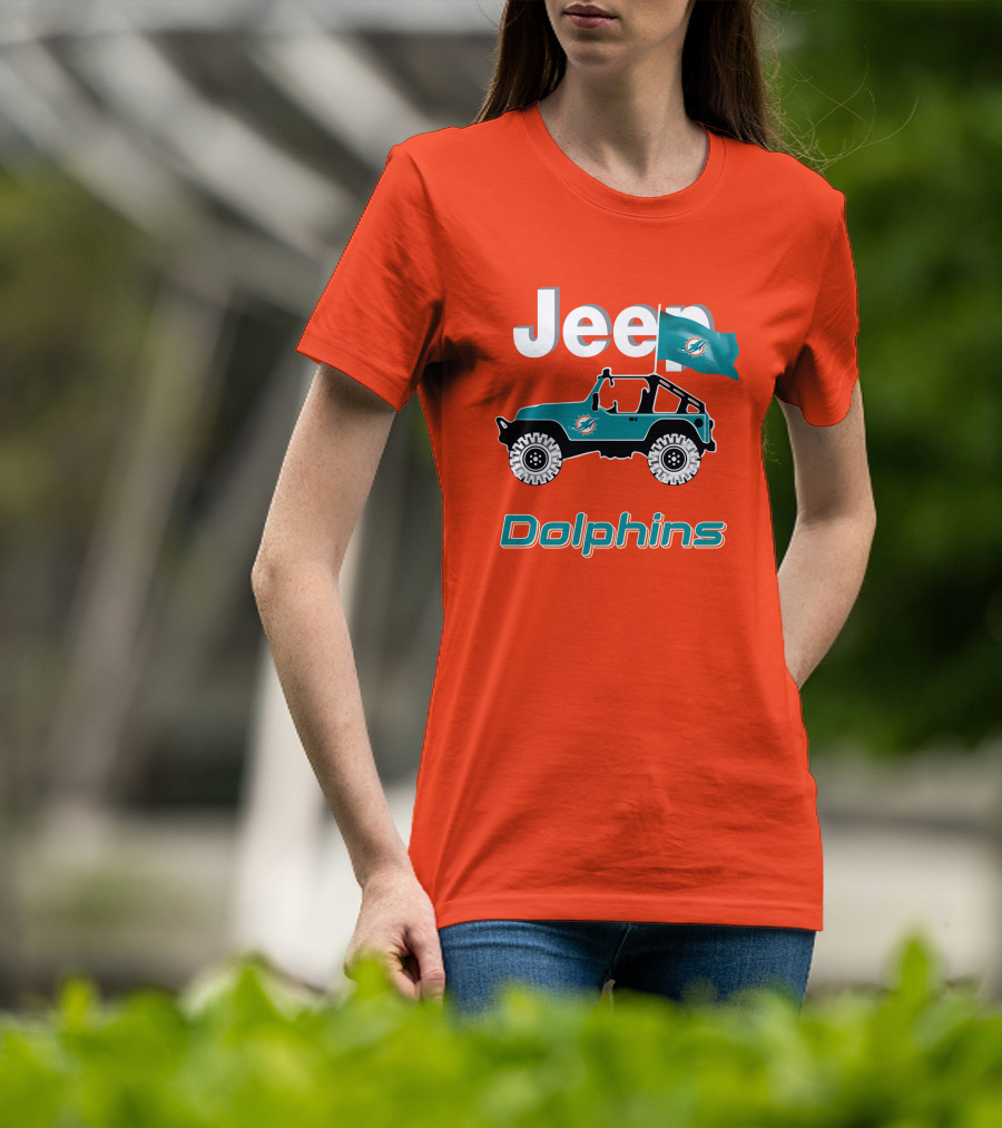Jeep Dolphins Miami Flag Adventure T-Shirt