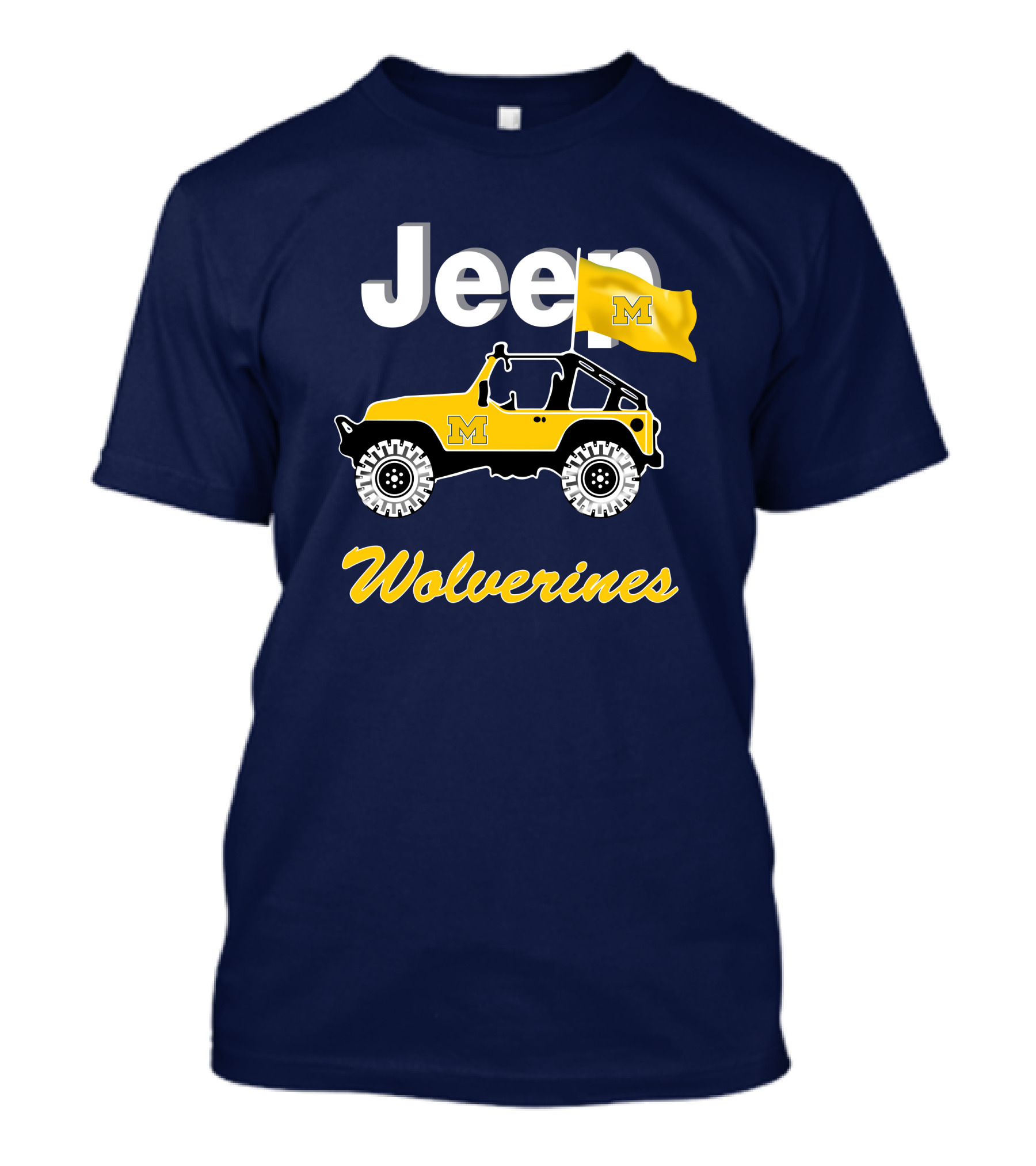 Jeep Michigan Wolverines M Flag Yellow T-Shirt