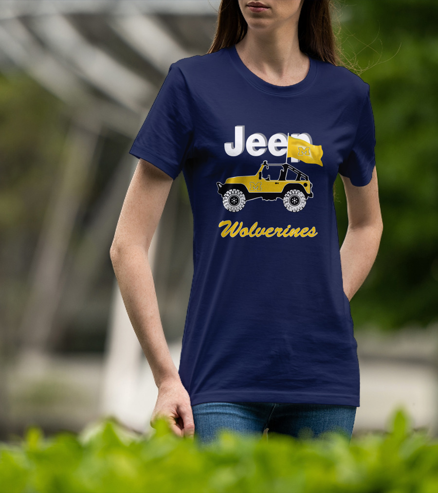 Jeep Michigan Wolverines M Flag Yellow T-Shirt