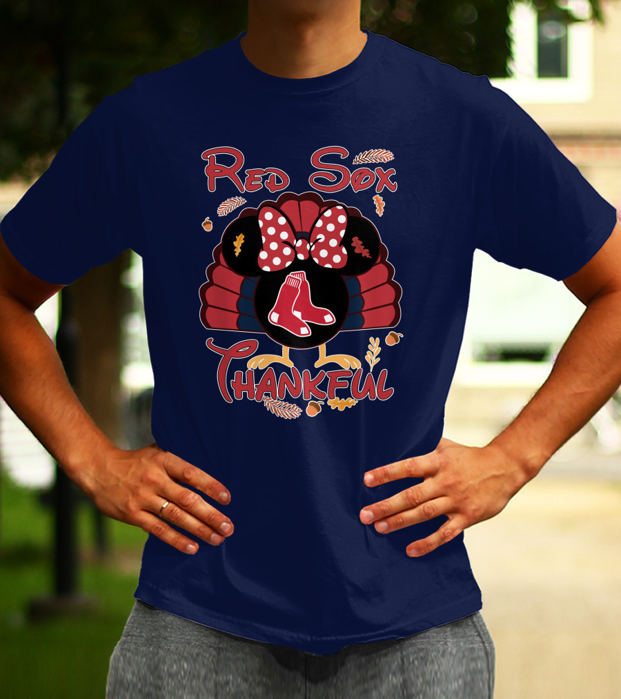Red Sox Thankful Minnie Thanksgiving Turkey T-Shirt