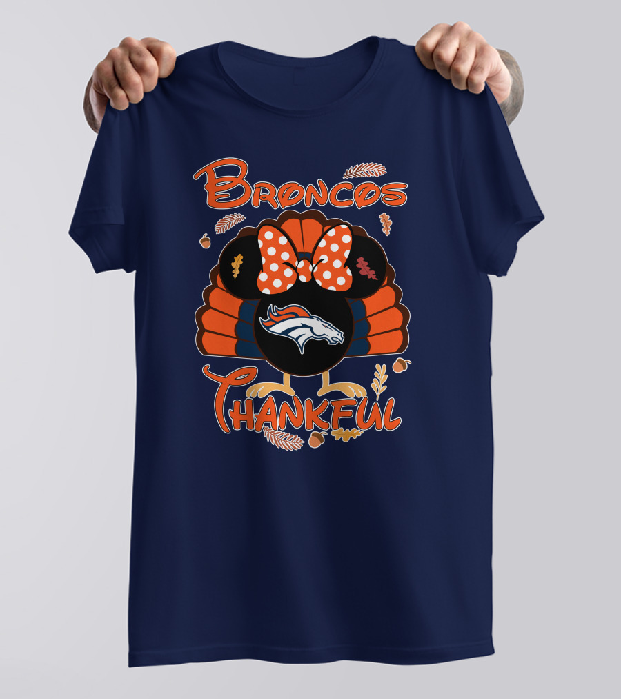 Broncos Thankful Denver Minnie Thanksgiving T-Shirt