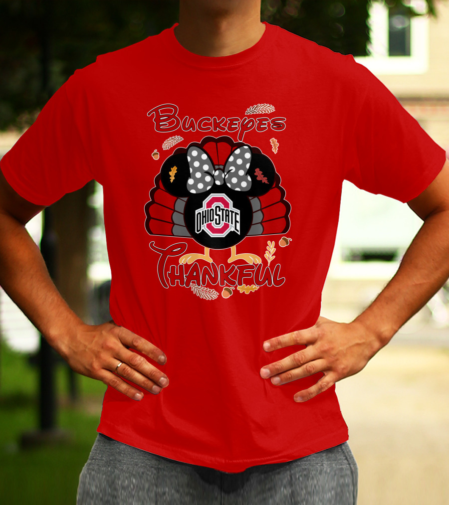 Buckeyes Thankful Ohio State Minnie Thanksgiving T-Shirt