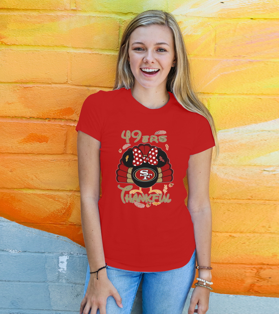 49ers Thankful Minnie Thanksgiving San Francisco T-Shirt