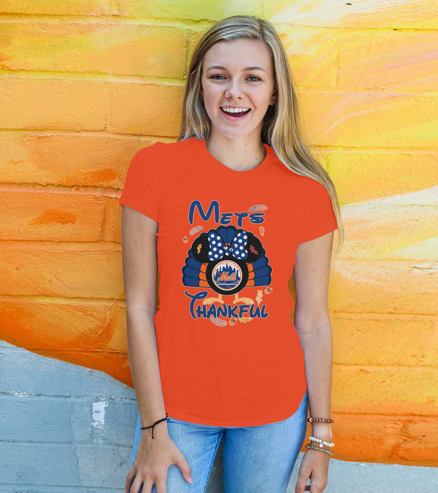 Mets Thankful Thanksgiving Minnie T-Shirt