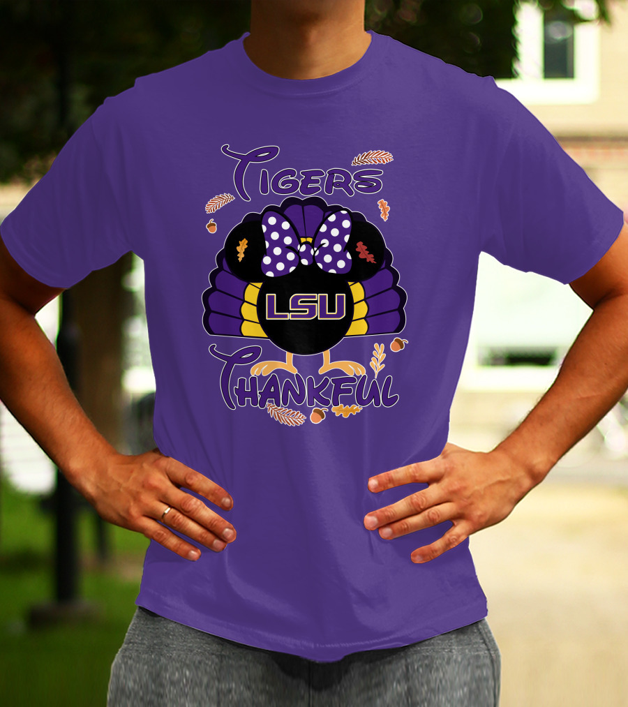 LSU Tigers Thankful Minnie Thanksgiving T-Shirt