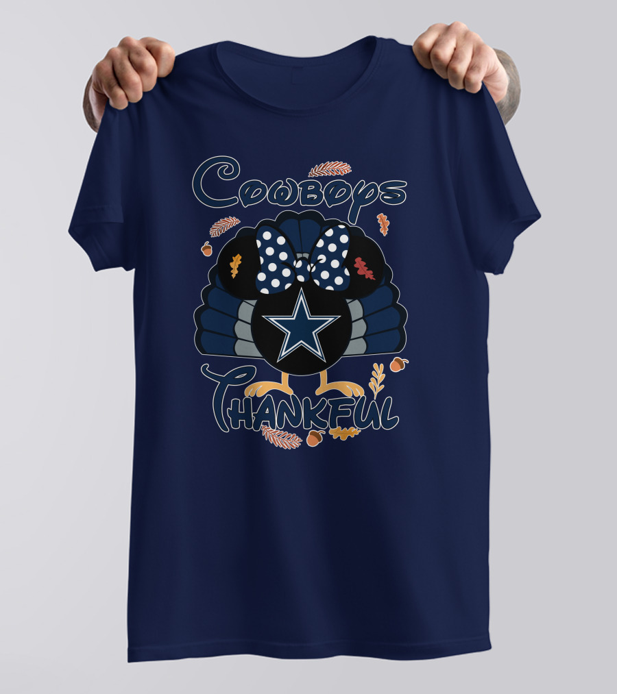 Cowboys Thankful Minnie Turkey Dallas Thanksgiving T-Shirt