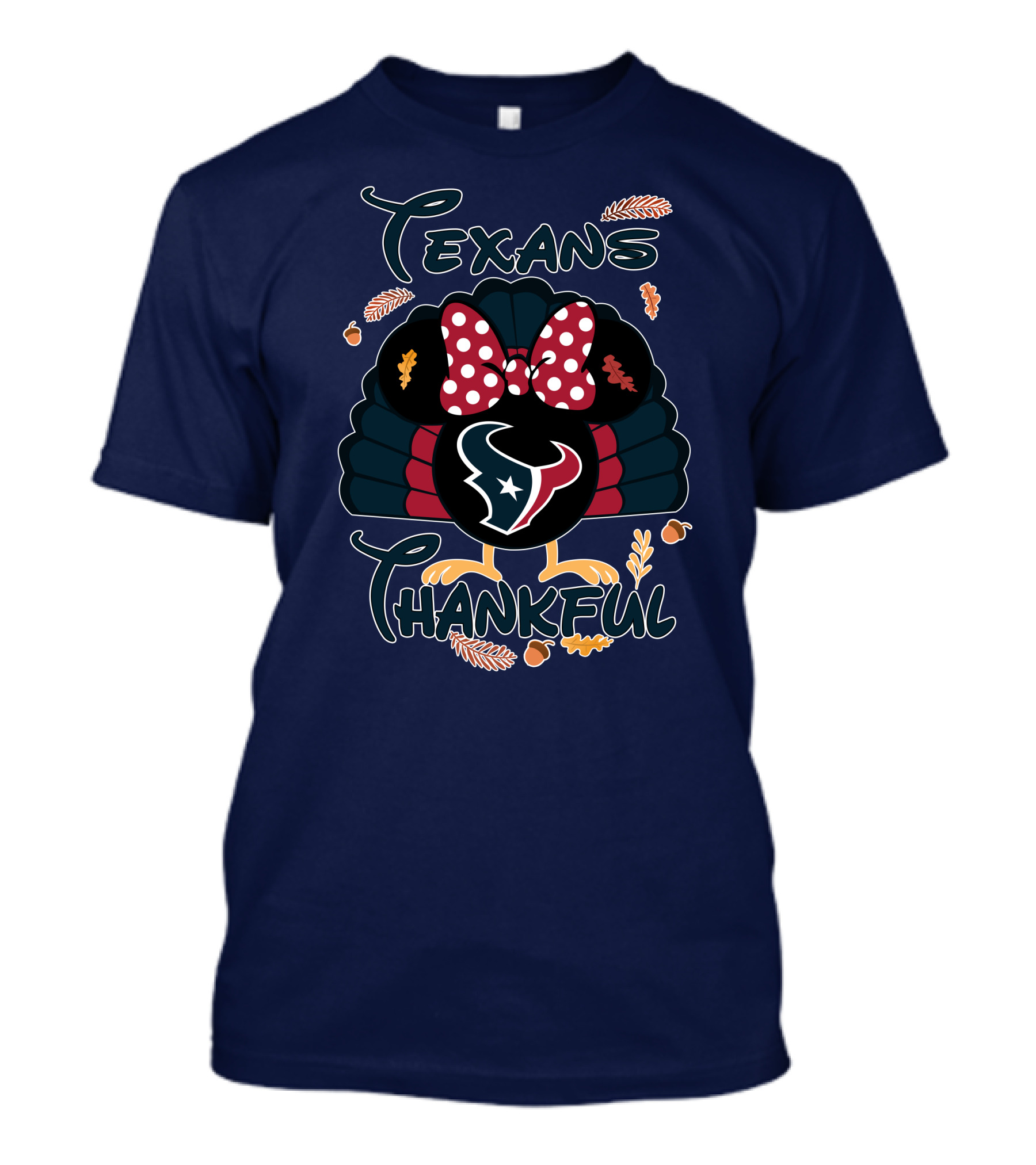 Texans Thankful Minnie Thanksgiving Turkey T-Shirt