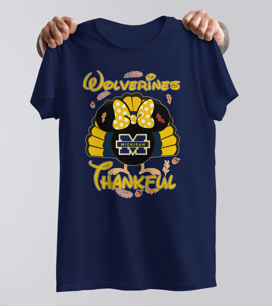 Wolverines Thankful Michigan Minnie T-Shirt