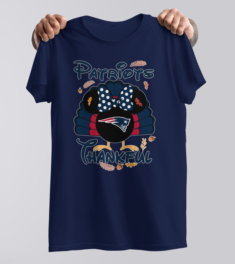 Patriots Thankful Thanksgiving Minnie Turkey T-Shirt
