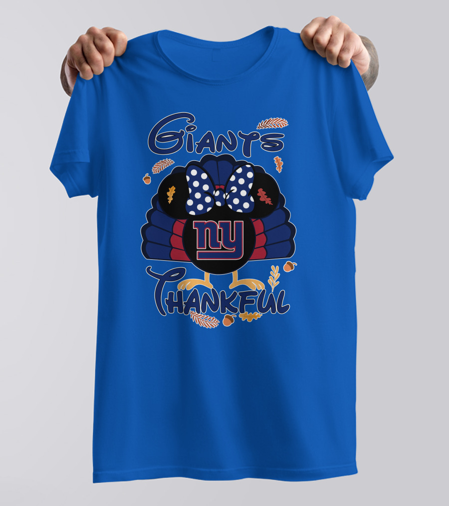 Giants Thankful New York Turkey Minnie Bow T-Shirt