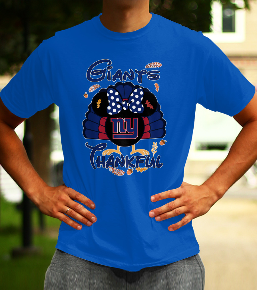 Giants Thankful New York Turkey Minnie Bow T-Shirt