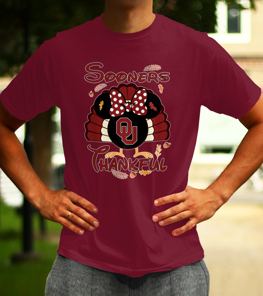 Sooners Thankful Minnie Turkey Thanksgiving OU T-Shirt