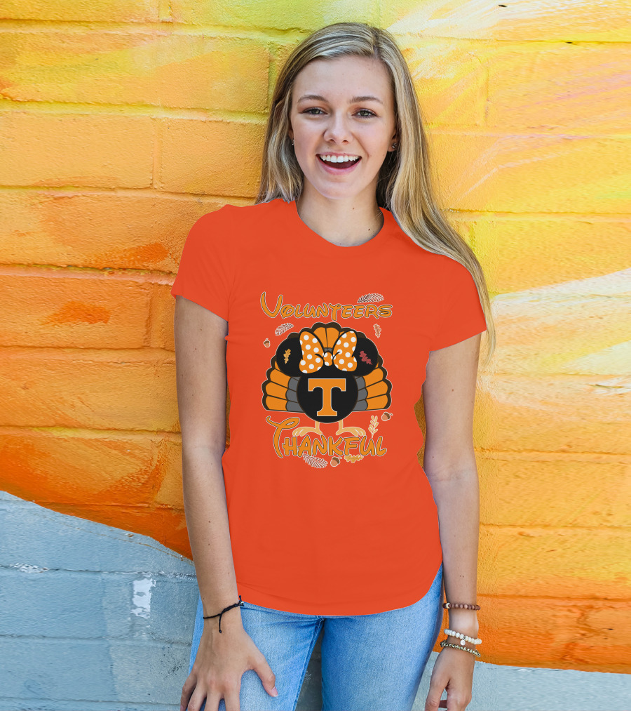 Volunteers Thankful Tennessee Minnie Thanksgiving T-Shirt